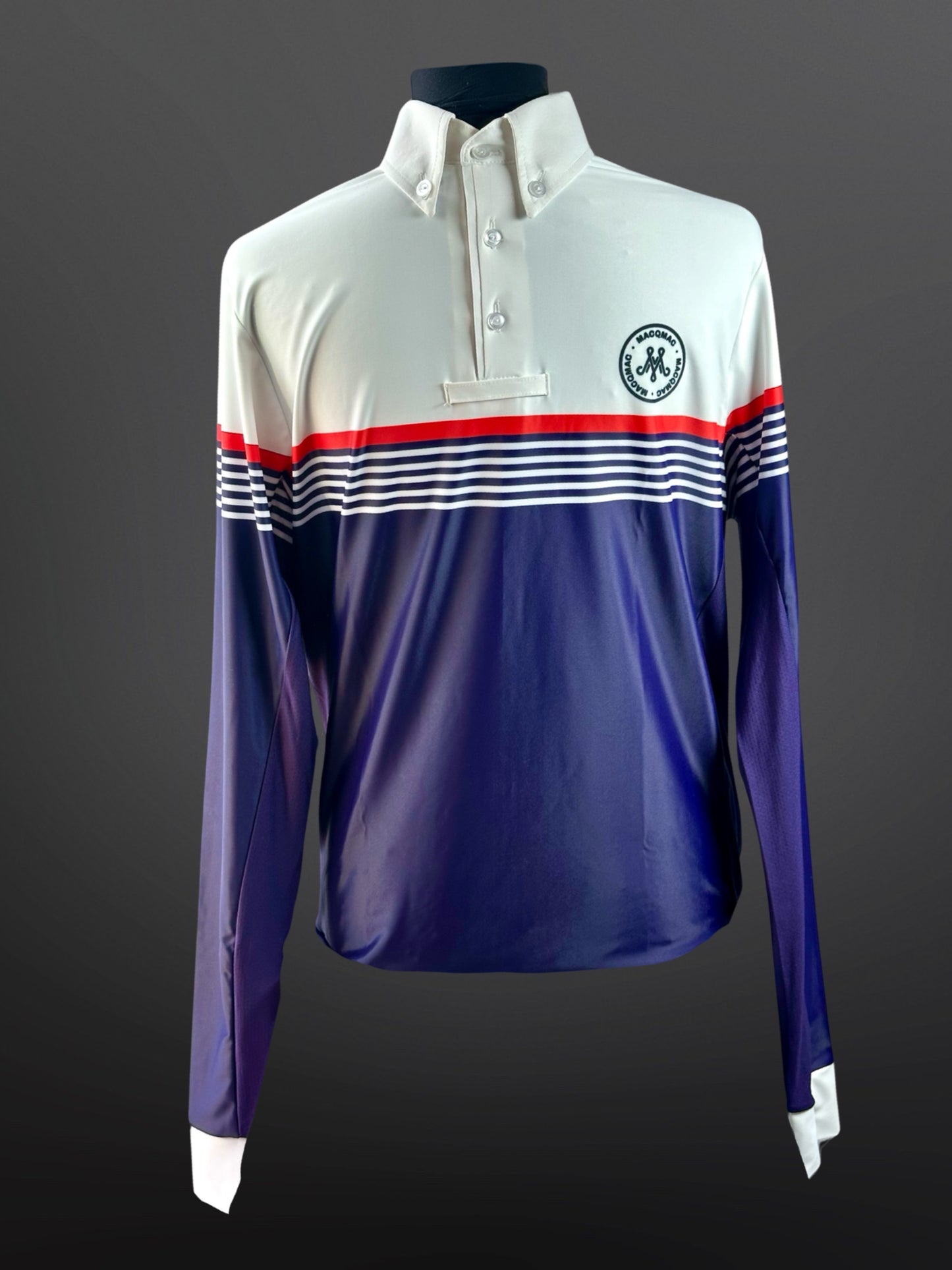 NAVY WITH RED STRIPE